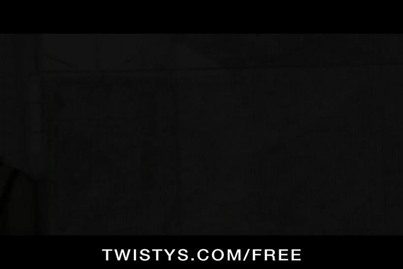 TWISTYS - Petite stunner Katie Zane fingers her pink pussy