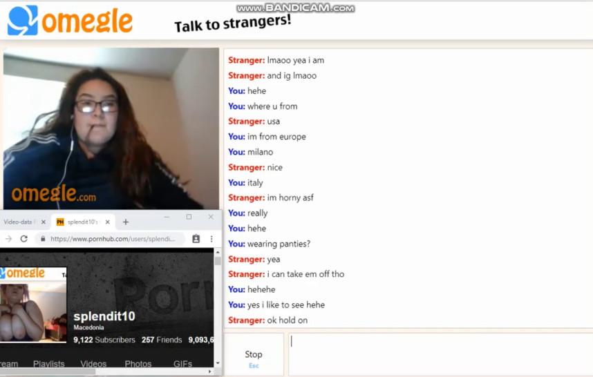 Omegle Horny BBW Girl with Big Tits and Hairy Pussy Helps me to Cum