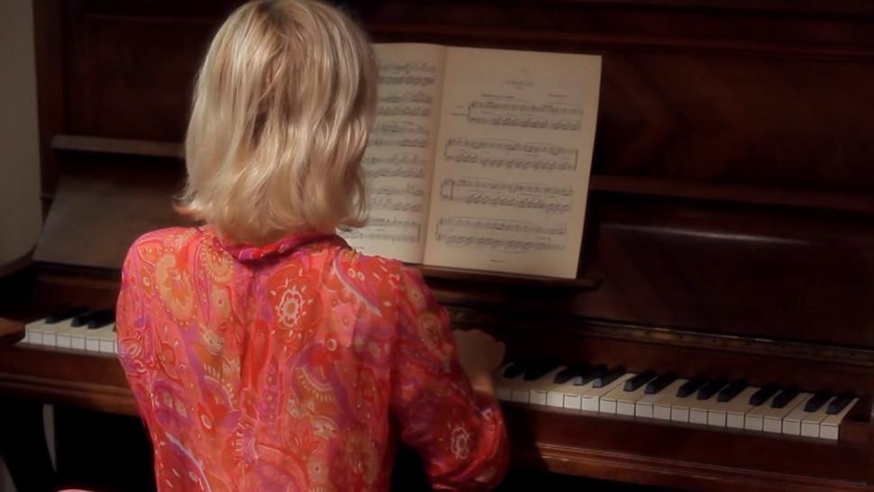 cute russian teen monroe playing piano and herself