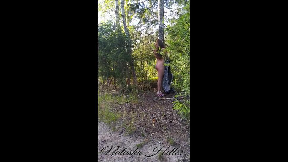 Girl With Big Boobs Undresses In The Woods