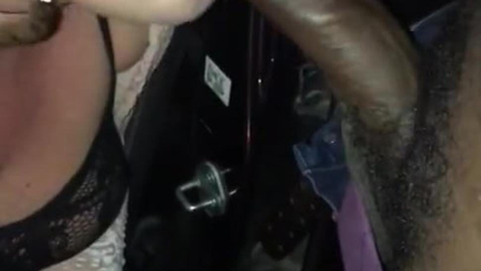 Redhead Slut Sucking Cock In The Parking Lot ??