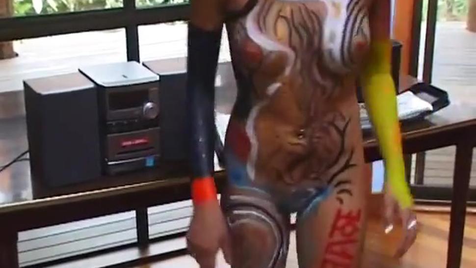 sexy body painting girl  2 hot girls wild gogo nude dance