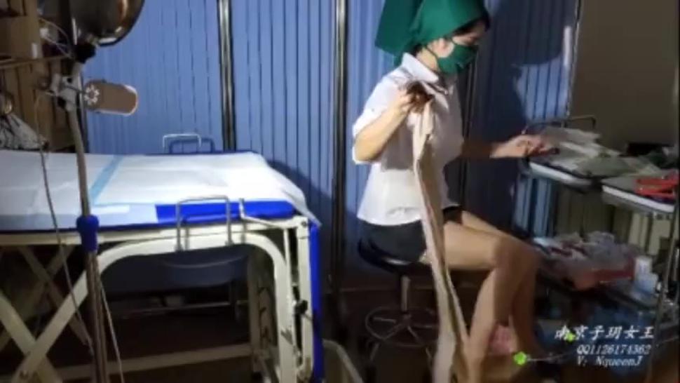 Chinese nurse femdom handjob her patient