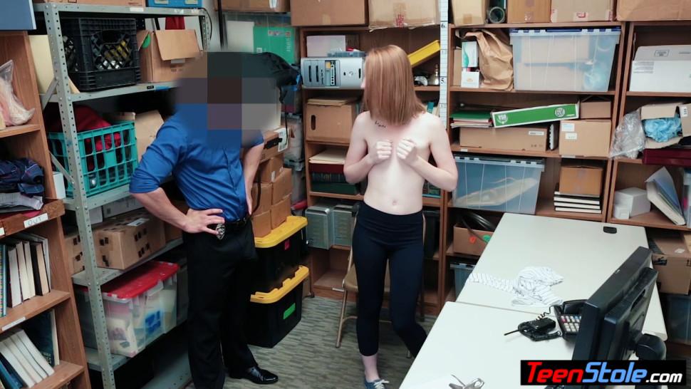 Dirty cop fucks a redhead teen thiefs pierced pussy