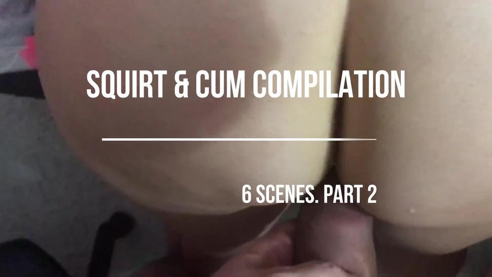 Compilation of amateur squirt & cumshots. Part II. (6 scenes)