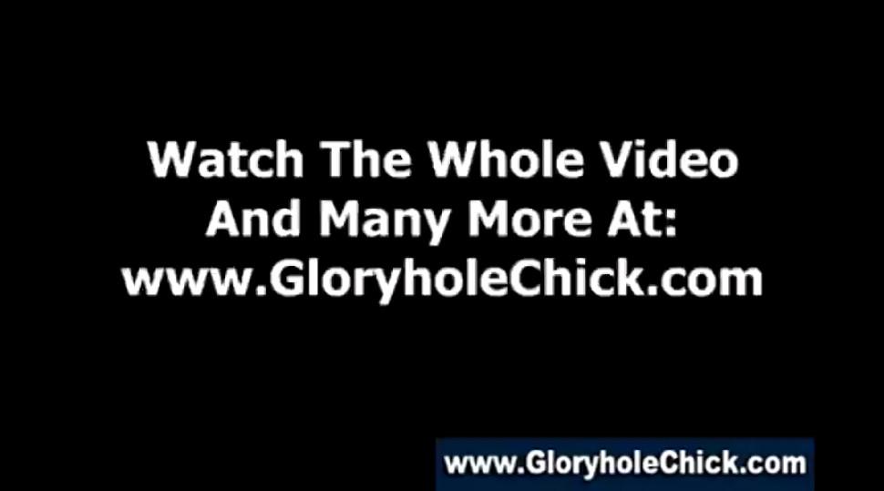 Gloryhole loving blonde gets a cumshot - video 1