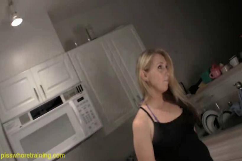 PISS WHORE TRAINING - Piss: Blonde teen piss whore Imagine pissing in cup
