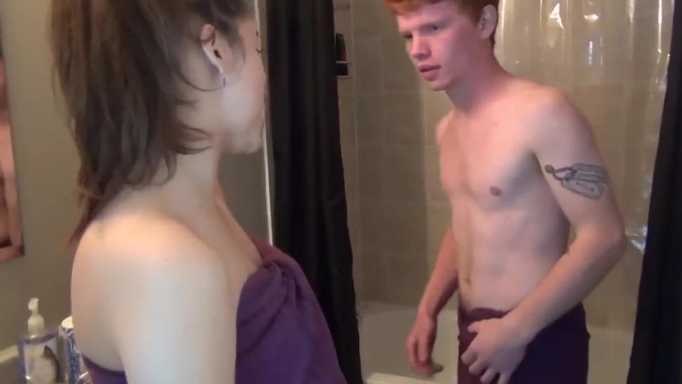 Sexy girl in action. Shower sex