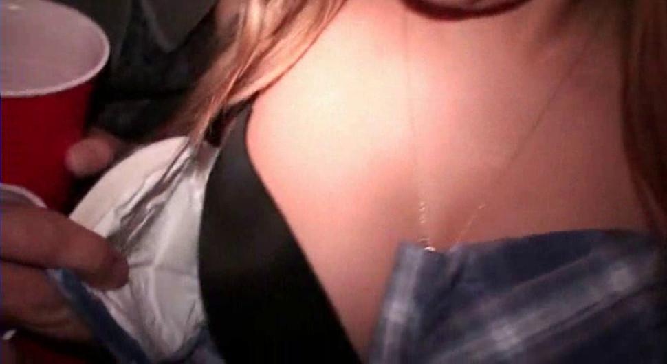 College sex party with drunk teens kissing and fucking