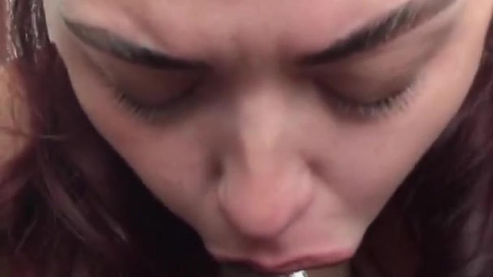 REDHEAD PALE TEEN ENJOYS GETTING FACE FUCKED BY BBC