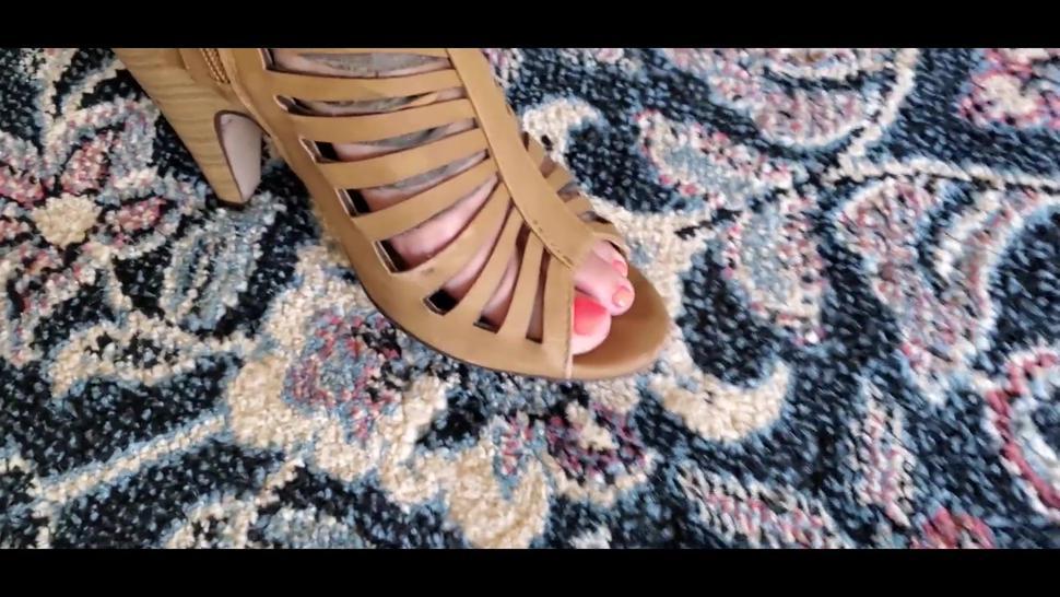 pink toes high heel foot worship
