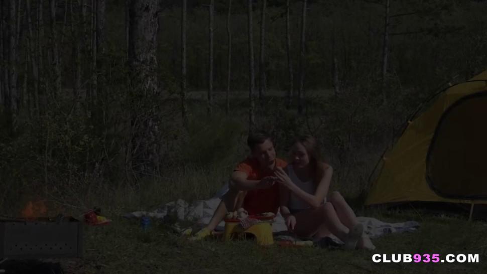 Cutie gets fucked hard on camping trip - video 1