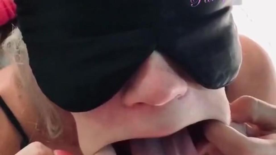 Slow motion 3-day cumshot down the throat