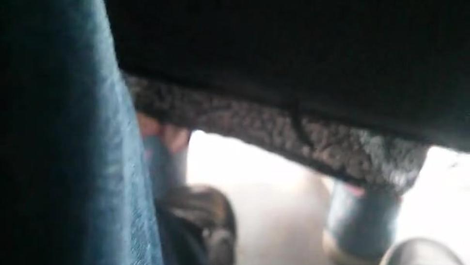 short candid trample in bus