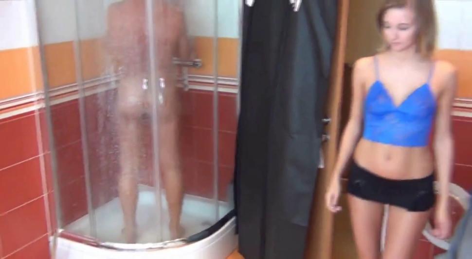 hot german teen bathroom sex cum in mouth - video 3