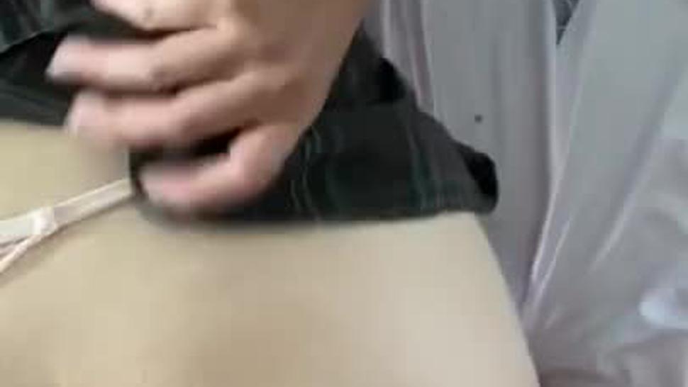 Asian doggy style & explosive cum on back