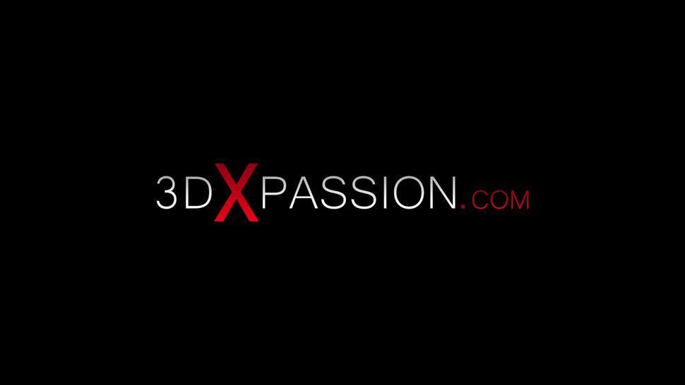 3DXPASSION - Ass fuck Virgin college girl and a big monster in the industrial zone