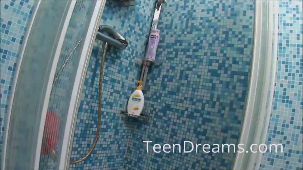 TEEN DREAMS - Skinny Small Tit Shower Pussy Finger