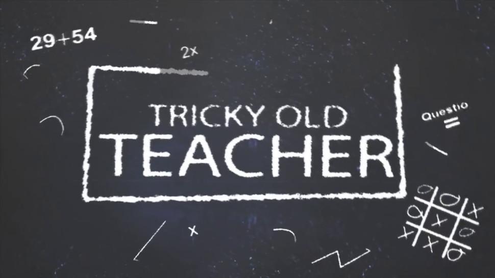 tricky old teacher - cutie gets additional lesson and real orgasm