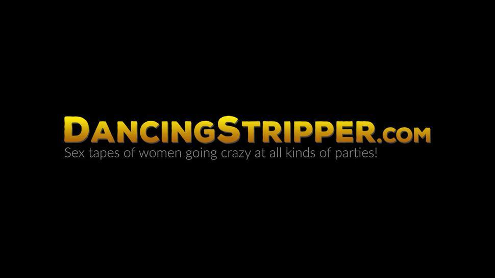 DANCING STRIPPER - Sexy brunette pounded doggystyle after blowing stripper