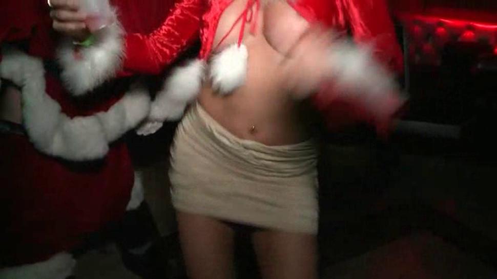 Sexy girls pounded hard at Xmas VIP party