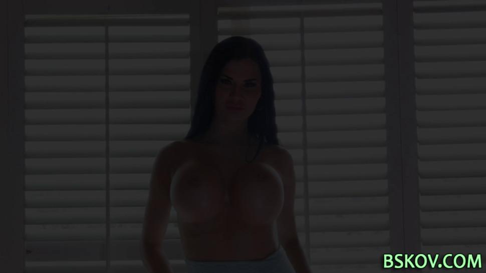 Busty porn star gets big tits jizzed