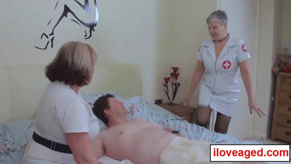 Trickee Dickee cums in one of the nurses warm mouth