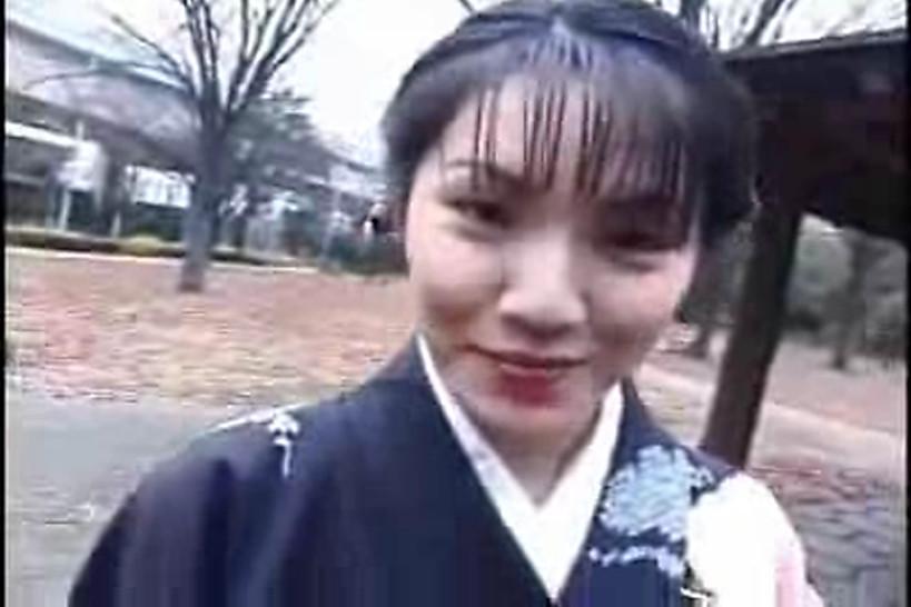 japanese girl in Kimono get's it from two guys
