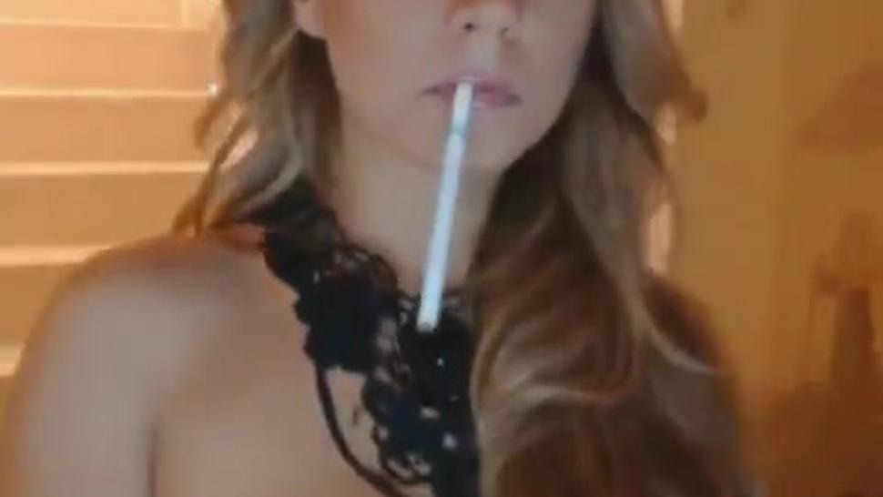 Gorgeous blonde Cougar smoking sexy