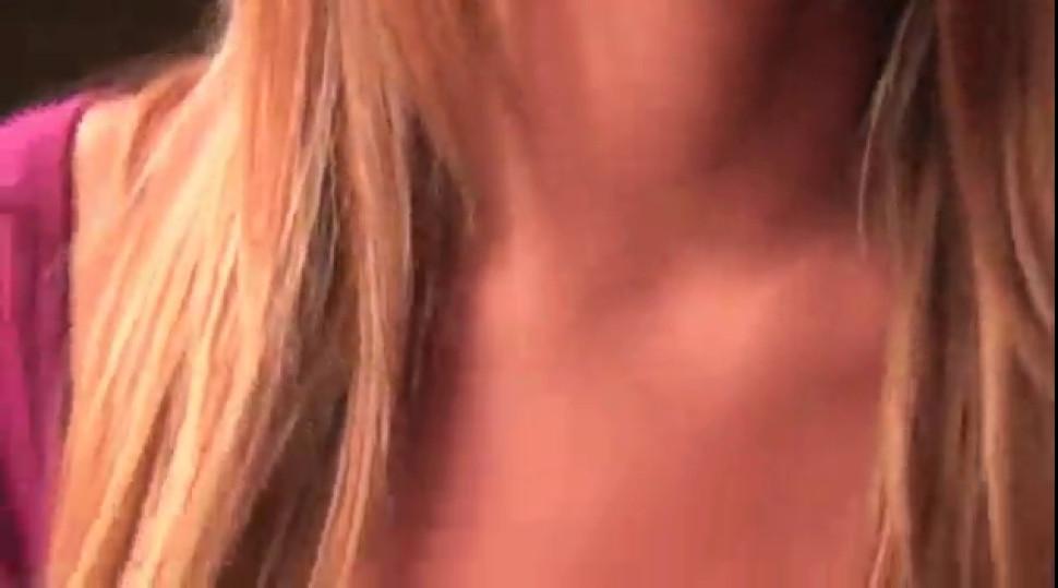 Nympho teen sluts blowing hard pecker in POV threesome - video 1