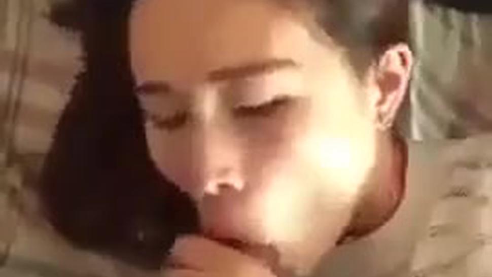 Asian Girlfriend Blowing Her Big Dick Boyfriend