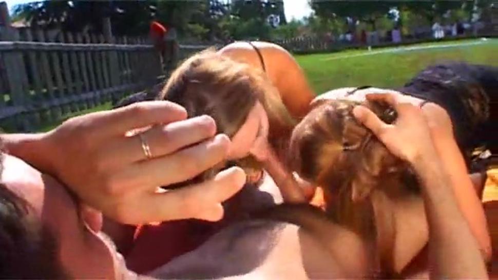 Assfucking Threesome On The Grass
