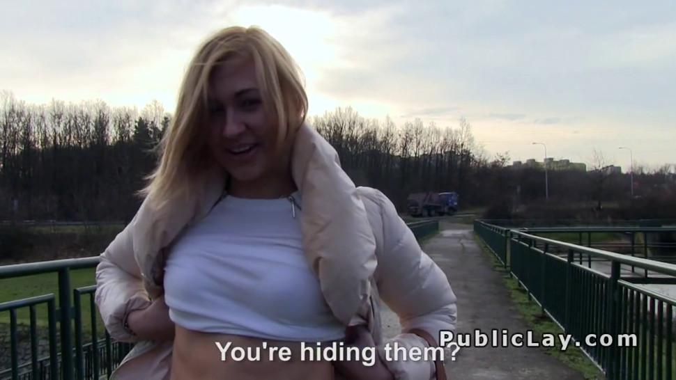 Czech blonde banged outdoor pov