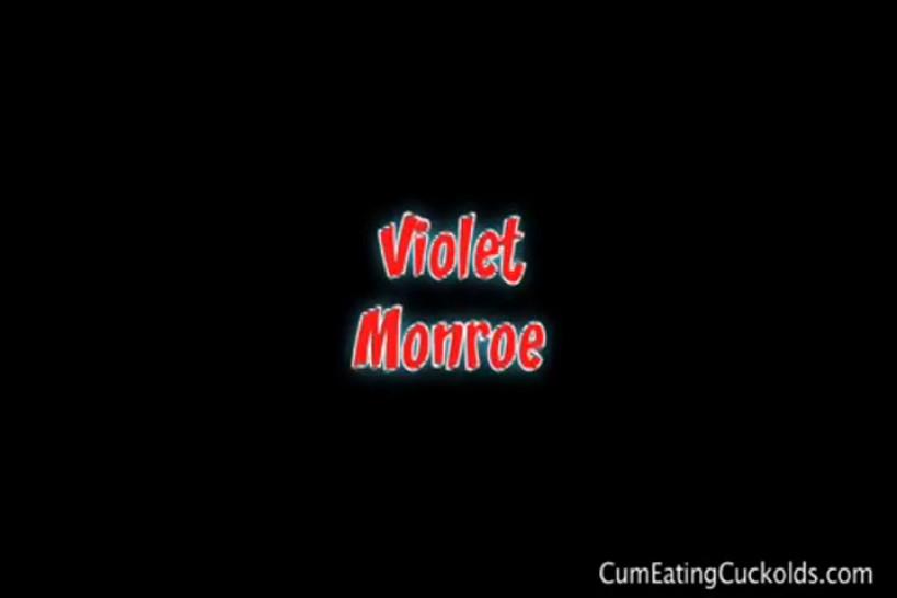 Violet Monroe cum eating cuckold