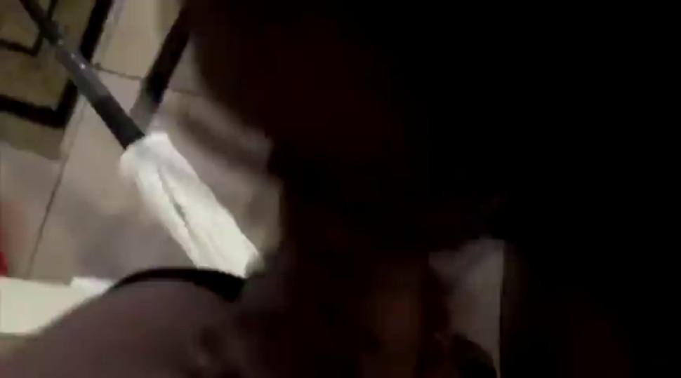 Black babe get mouth full of white cock and loves it