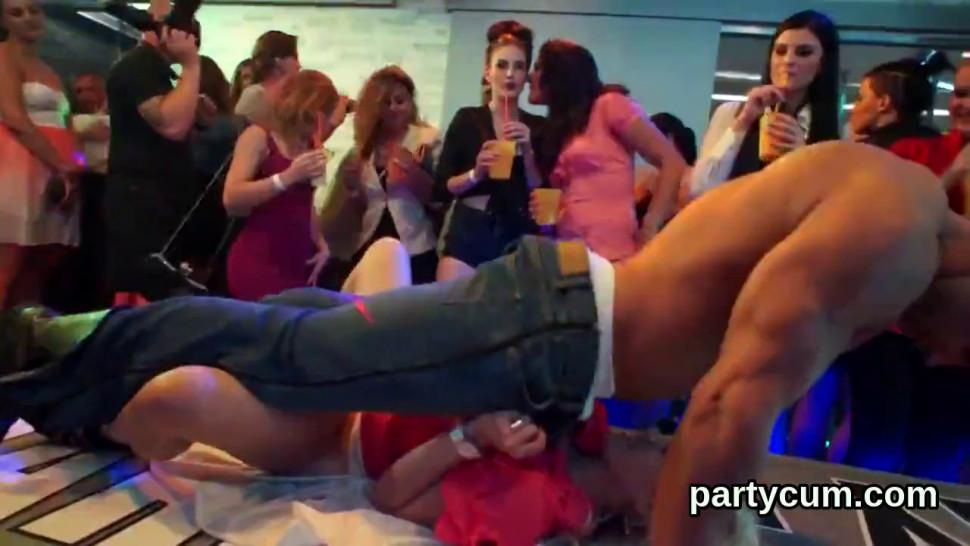 Slutty teenies get totally delirious and undressed at hardcore party - video 1