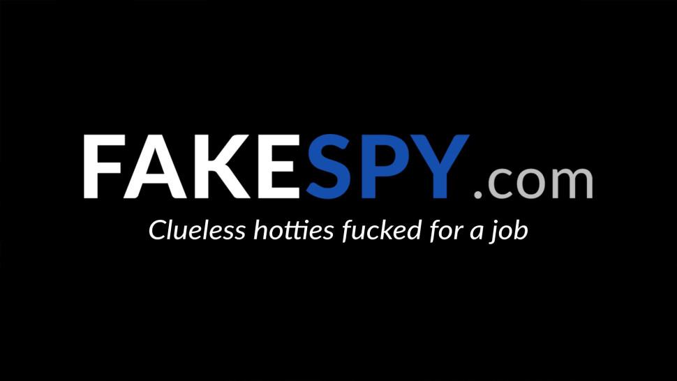 FAKE SPY - Cute young lady sucks dick and fucks to receive a good job