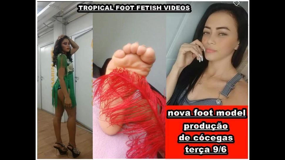 Mariana in first foot tickling video