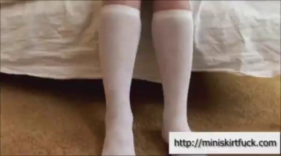 Teen cutie in miniskirt takes cock in ass