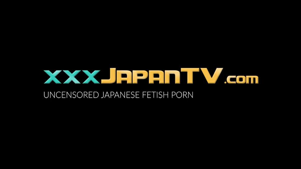 XXX JAPAN TV - Skinny Japanese babe rides and sucks a small dildo in POV