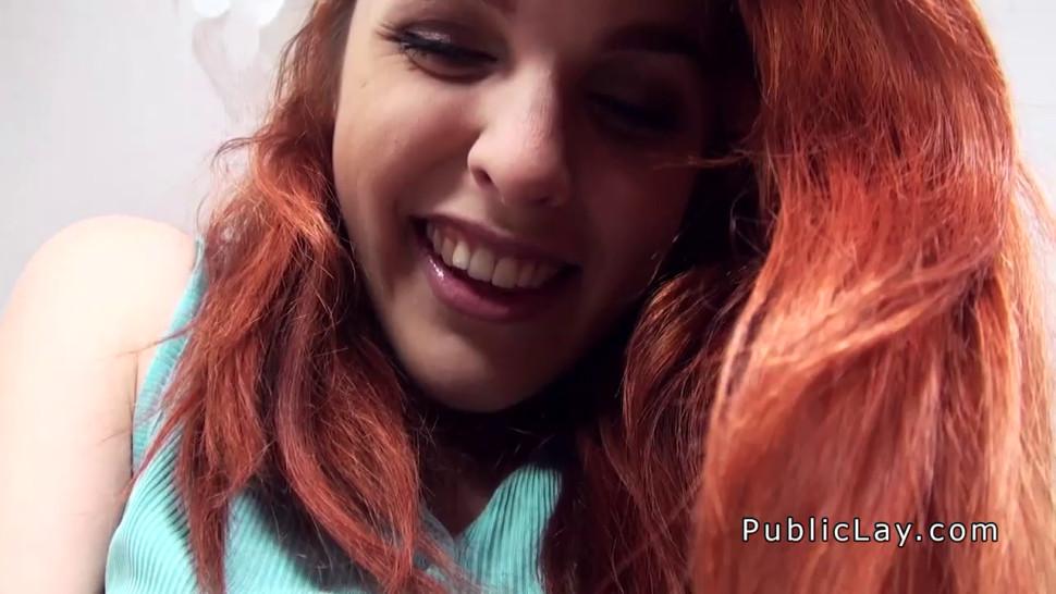 Picked up amateur redhead fucks pov