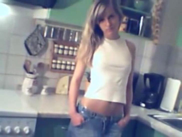 ALL OF GFS - Striptease in the kitchen from a sexy blonde