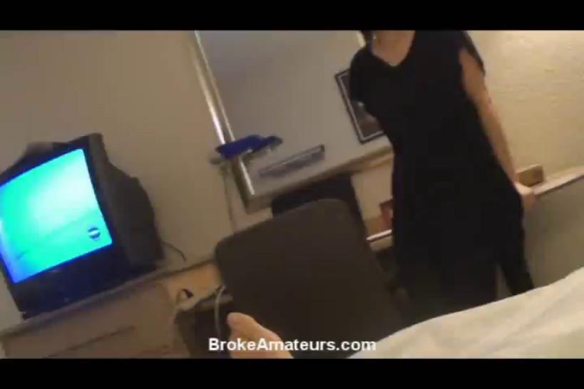 Cute brunette with glasses gives head and swallows - video 1
