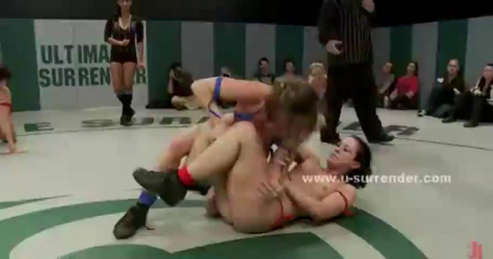 Lesbian sluts fight in dirty wrestling video face sitting looser