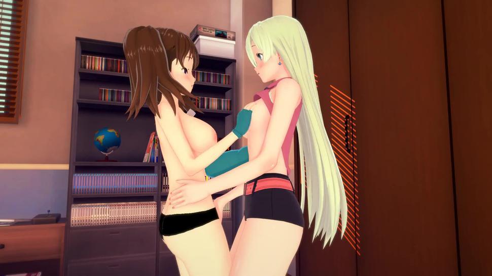 (3D Hentai)(Lesbian)(Seven Deadly Sins) Elizabeth x Diane