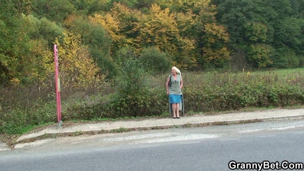 Hitchhiking old Granny and Boy