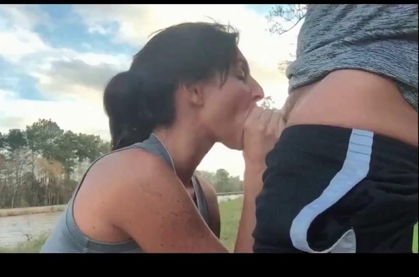 GF Giving amazing head sucks and swallows in outside