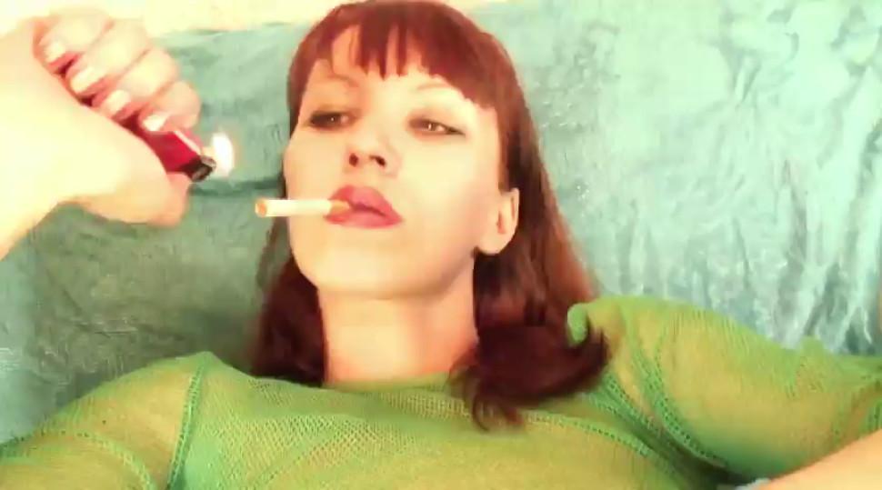 Dirty Vanda getting hers whole hand sticky while smoking - video 1