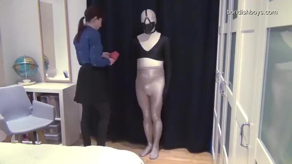 femdom encasement mummification with boot smelling