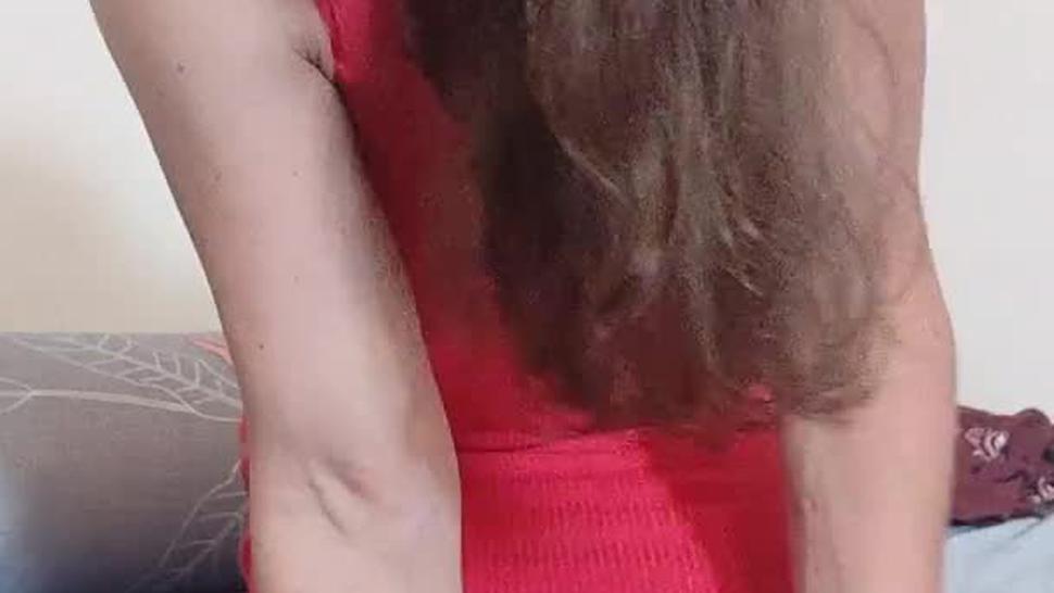 JOI, tease in red dress, let's have fun together